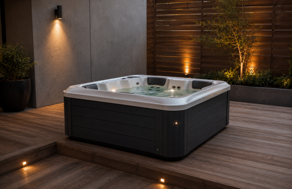 Compact hot tub for couples and smaller backyard spaces